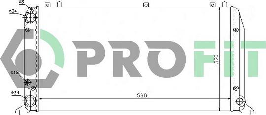 Profit PR 0016A2 - Radiator, engine cooling autospares.lv