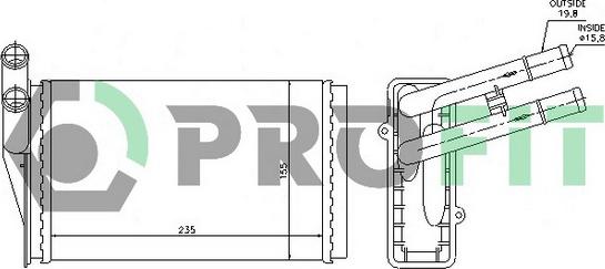 Profit PR 0018N1 - Heat Exchanger, interior heating autospares.lv