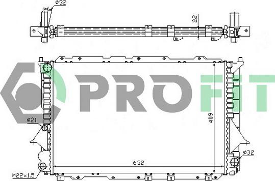 Profit PR 0012A5 - Radiator, engine cooling autospares.lv