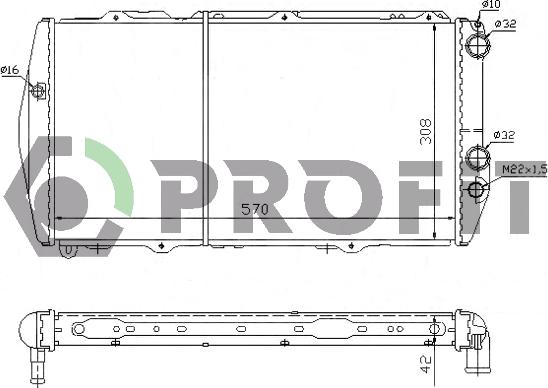 Profit PR 0012A6 - Radiator, engine cooling autospares.lv