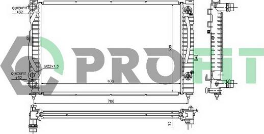 Profit PR 0017A1 - Radiator, engine cooling autospares.lv