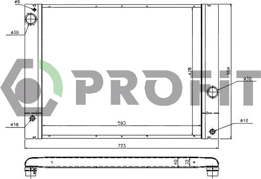 Profit PR 0071A4 - Radiator, engine cooling autospares.lv