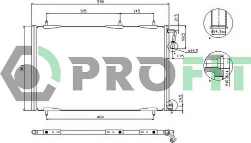 Profit PR 1907C1 - Condenser, air conditioning autospares.lv