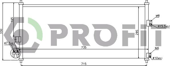 Profit PR 1620C1 - Condenser, air conditioning autospares.lv