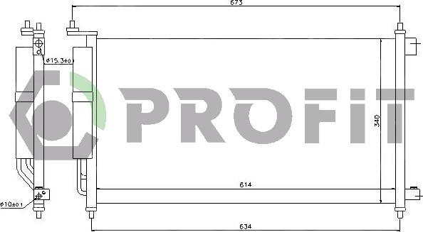 Profit PR 1622C1 - Condenser, air conditioning autospares.lv