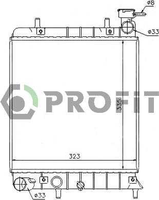 Profit PR 1804A4 - Radiator, engine cooling autospares.lv