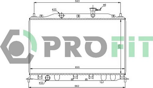 Profit PR 1804A1 - Radiator, engine cooling autospares.lv