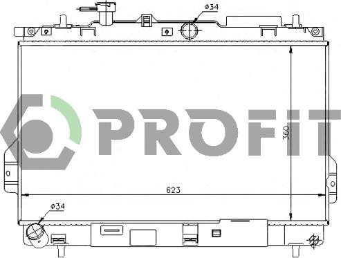 Profit PR 1806A4 - Radiator, engine cooling autospares.lv