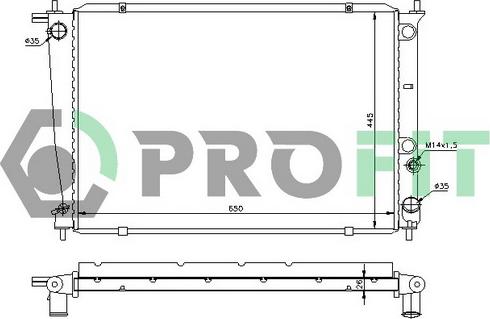 Profit PR 1801A1 - Radiator, engine cooling autospares.lv