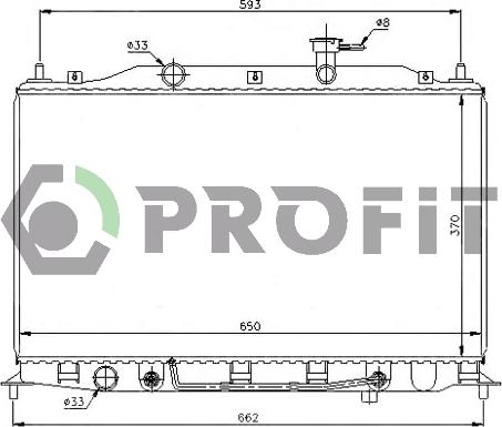 Profit PR 1807A5 - Radiator, engine cooling autospares.lv