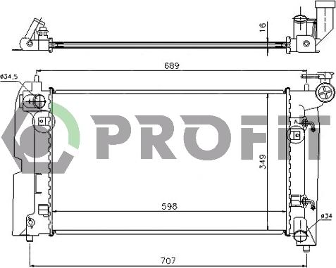 Profit PR 1835A3 - Radiator, engine cooling autospares.lv