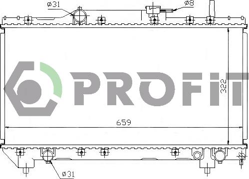 Profit PR 1837A1 - Radiator, engine cooling autospares.lv