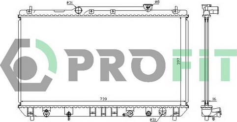 Profit PR 8130A1 - Radiator, engine cooling autospares.lv