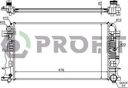 Profit PR 3546A6 - Radiator, engine cooling autospares.lv