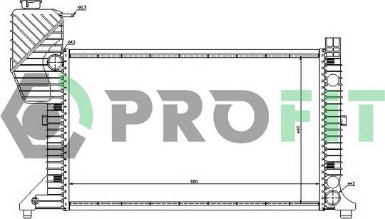 Profit PR 3546A1 - Radiator, engine cooling autospares.lv