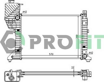 Profit PR 3546A3 - Radiator, engine cooling autospares.lv