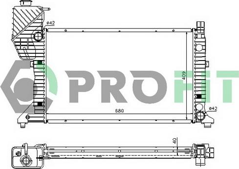 Profit PR 3546A2 - Radiator, engine cooling autospares.lv