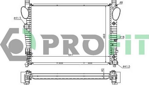 Profit PR 3565A1 - Radiator, engine cooling autospares.lv