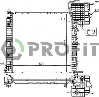 Profit PR 3560A4 - Radiator, engine cooling autospares.lv