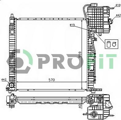 Profit PR 3560A1 - Radiator, engine cooling autospares.lv