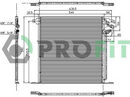 Profit PR 3560C1 - Condenser, air conditioning autospares.lv