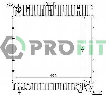 Profit PR 3561A1 - Radiator, engine cooling autospares.lv