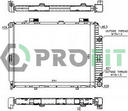 Profit PR 3563A1 - Radiator, engine cooling autospares.lv