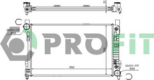 Profit PR 3567A1 - Radiator, engine cooling autospares.lv