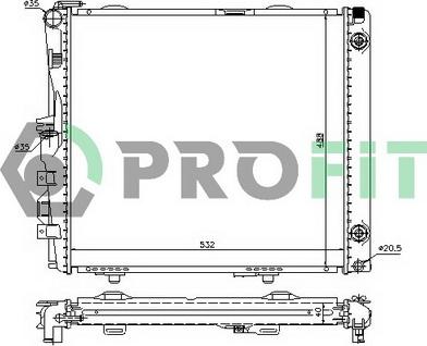 Profit PR 3526A1 - Radiator, engine cooling autospares.lv