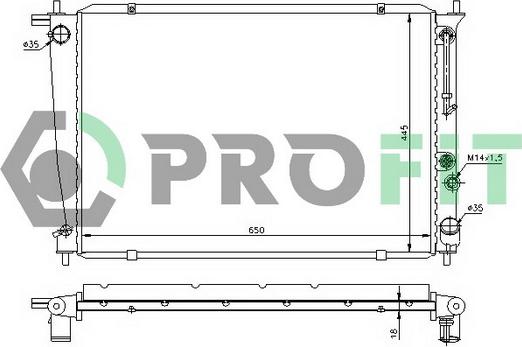 Profit PR 3212A1 - Radiator, engine cooling autospares.lv