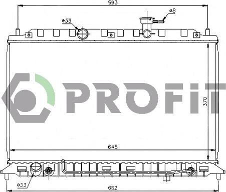 Profit PR 2910A6 - Radiator, engine cooling autospares.lv