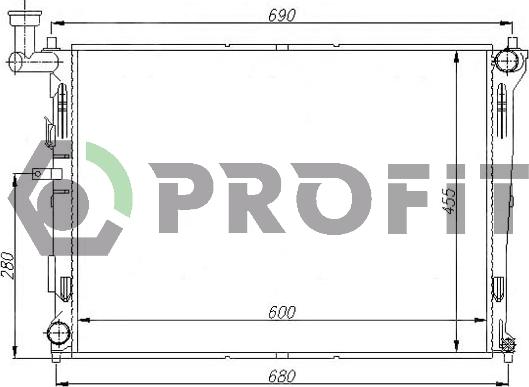 Profit PR 2910A1 - Radiator, engine cooling autospares.lv