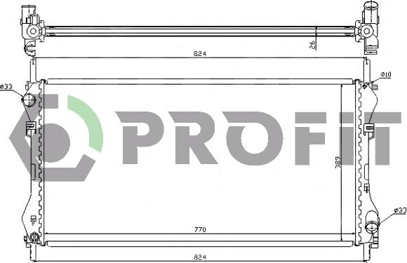 Profit PR 2565A1 - Radiator, engine cooling autospares.lv