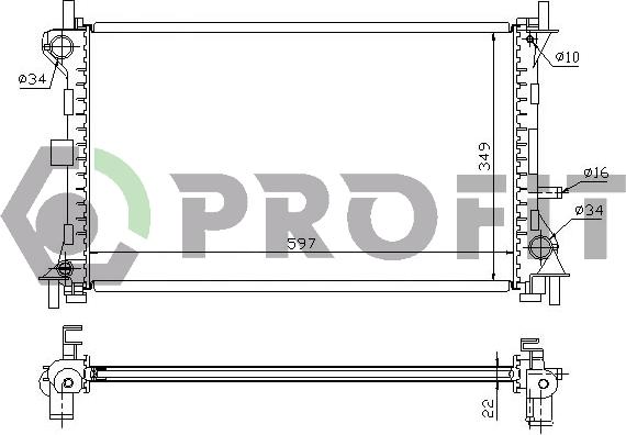 Profit PR 2563A3 - Radiator, engine cooling autospares.lv