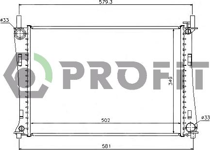 Profit PR 2562A3 - Radiator, engine cooling autospares.lv