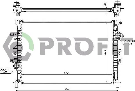 Profit PR 2567N3 - Radiator, engine cooling autospares.lv