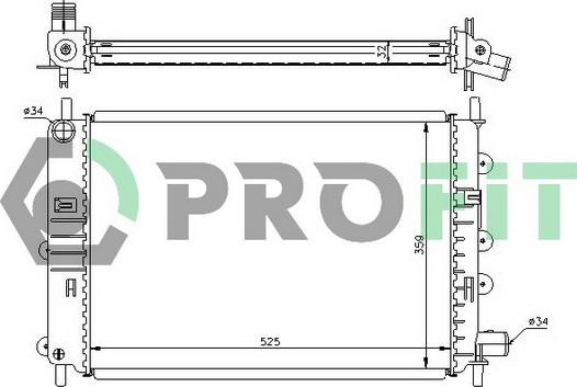 Profit PR 2530A1 - Radiator, engine cooling autospares.lv