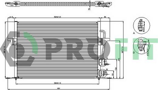 Profit PR 2533C1 - Condenser, air conditioning autospares.lv