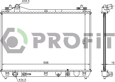 Profit PR 7050N3 - Radiator, engine cooling autospares.lv