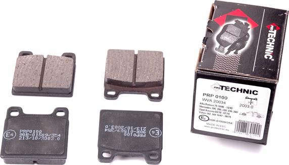 Protechnic PRP0100 - Brake Pad Set, disc brake autospares.lv