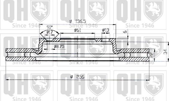 Quinton Hazell BDC4504 - Brake Disc autospares.lv