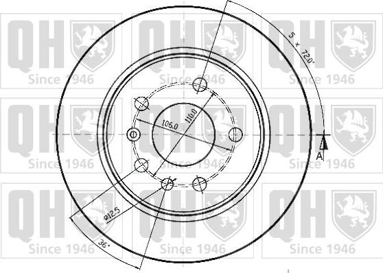 Quinton Hazell BDC3544 - Brake Disc autospares.lv