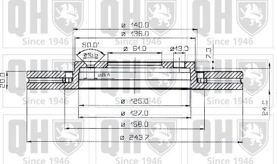 Quinton Hazell BDC3553 - Brake Disc autospares.lv