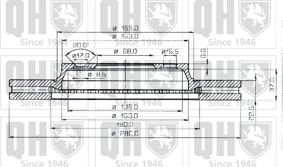 Quinton Hazell BDC3515 - Brake Disc autospares.lv