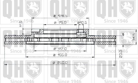 Quinton Hazell BDC3529 - Brake Disc autospares.lv