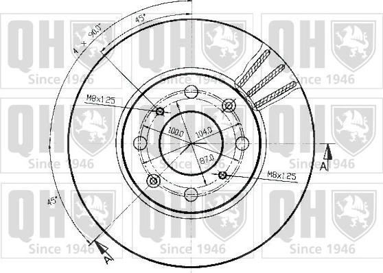 Quinton Hazell BDC3526 - Brake Disc autospares.lv