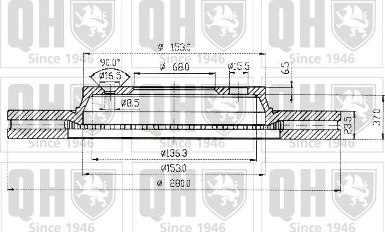 Quinton Hazell BDC3695 - Brake Disc autospares.lv