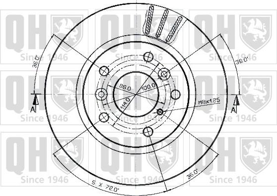 Quinton Hazell BDC3657 - Brake Disc autospares.lv