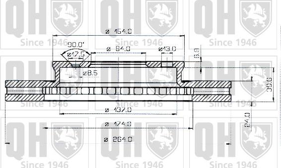 Quinton Hazell BDC3657 - Brake Disc autospares.lv