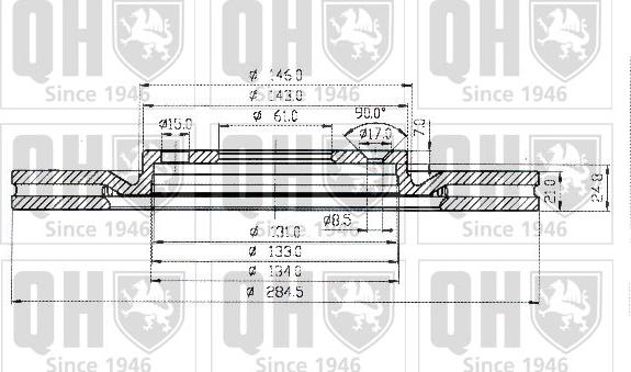 Quinton Hazell BDC3602 - Brake Disc autospares.lv